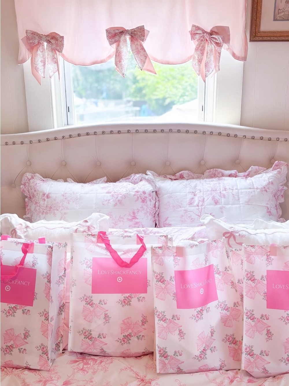 Loveshackfancy x Target pink bow floral tote bag Brand new 🎀🌸🎀🌸🎀